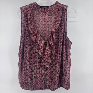 Heartsoul Plus Pink Floral Ruffle Sleeveless Top Blouse 3X Plus‎ Size